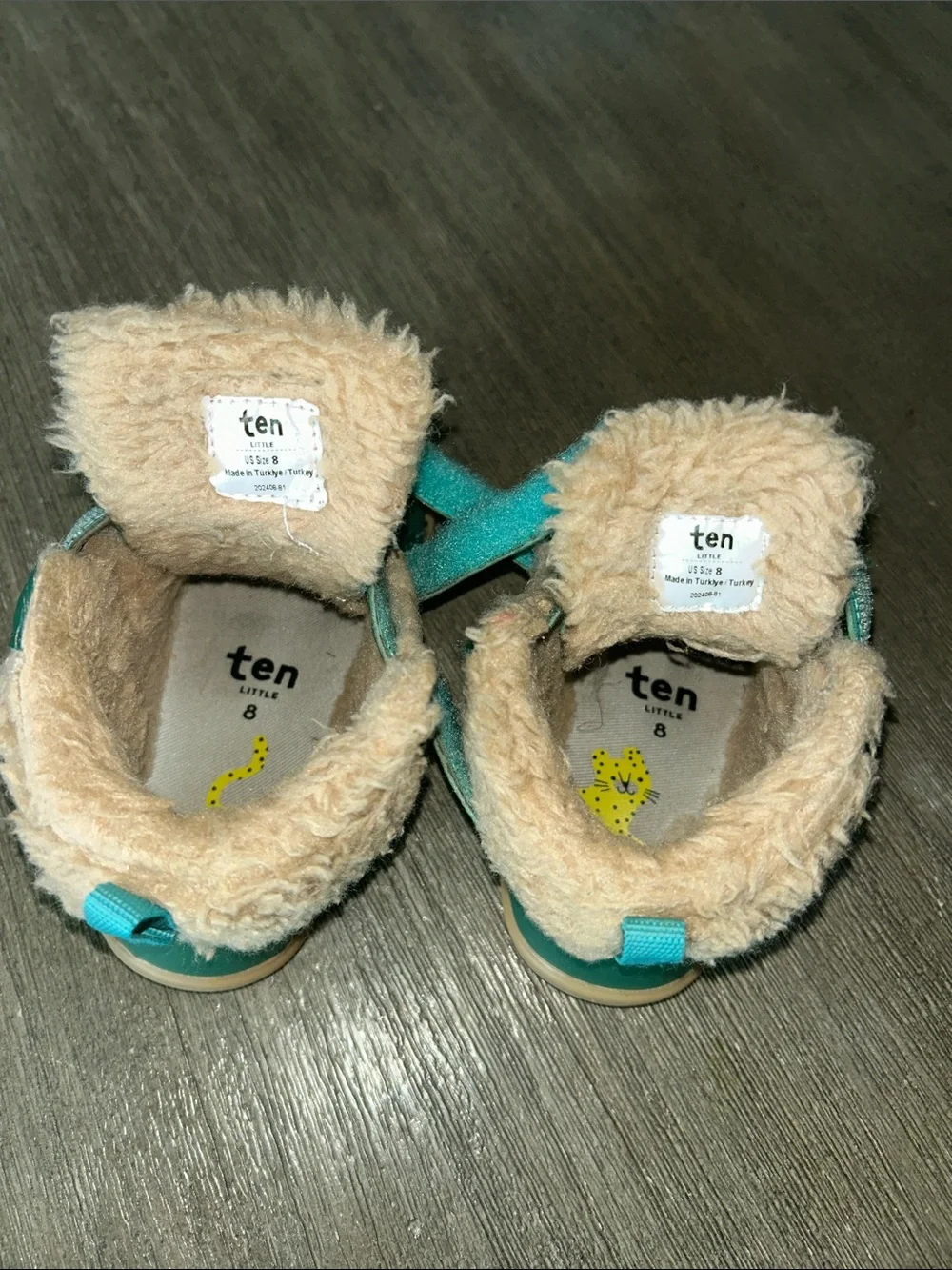 Ten Little Furry High Tops, Sz. 8, Gently Used.
